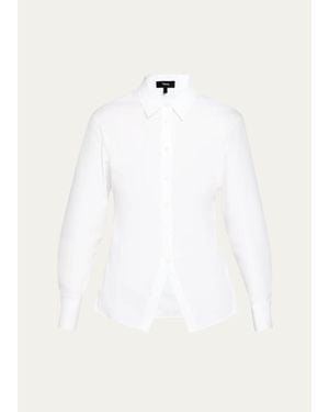 Theory Cutaway Button-Front Shirt - White