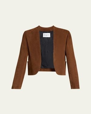 Alaïa Suede Open Blazer Jacket - Brown