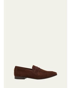 Bougeotte Suede Penny Loafers - White