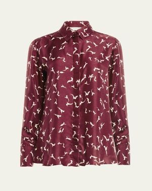 Altuzarra Chika Printed Satin Top - Red