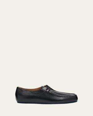 Jil Sander Leather Lace-Up Derby Shoes - White
