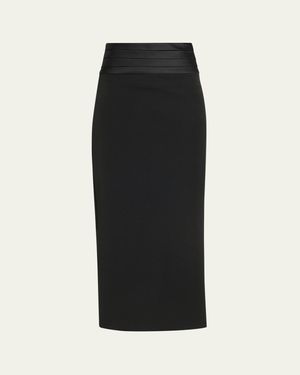 L'Agence Honesty Cummerbund Maxi Skirt - Black