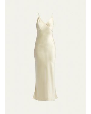 The Row Barika Maxi Slip Silk Dress - Natural