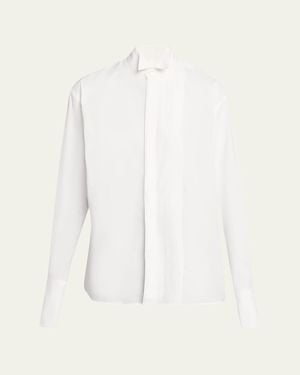 6397 Micro-Pleated Long-Sleeve Shirt - White