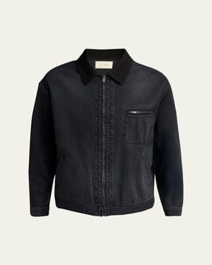 The Row Tarquin Zip-Front Denim Jacket - Blue