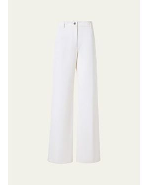 Akris Finnian Wide-Leg Denim Pants - White
