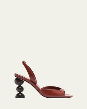 Alexandre Birman 85Mm Tropicana Leather Slingback Sandals - Pink