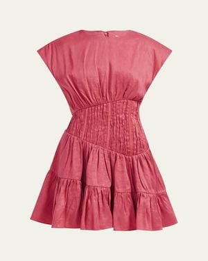 Aje. Ecliptica Tiered Mini Dress - Pink