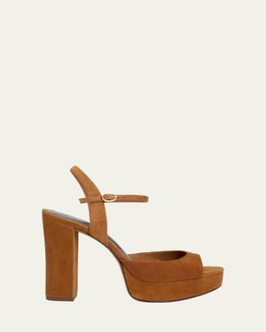 Alexandre Birman 120Mm Amy Suede Platform Sandals - Natural