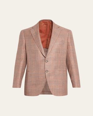 Cesare Attolini Plaid Cashmere-Blend Sport Jacket - Pink