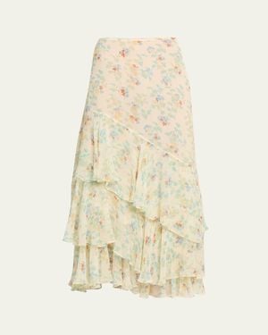 Ulla Johnson Meadow Silk Midi Skirt - Natural