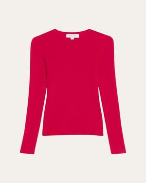 Michael Kors Hutton Ribbed Cashmere Pullover - Red