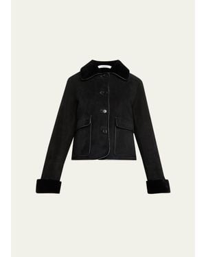 Fleurette Rowan Shearling Barn Jacket - Black