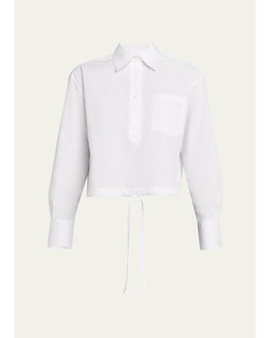 WE-AR4 The Cc Cropped Cotton Shirt - White
