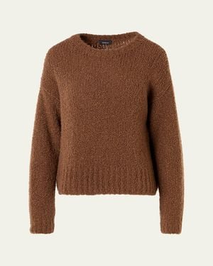 Akris Cashmere-Silk Boucle Knit Sweater - Brown