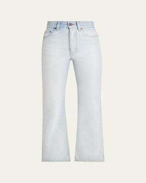 Chloé Bleached Cotton Denim Jeans - Blue