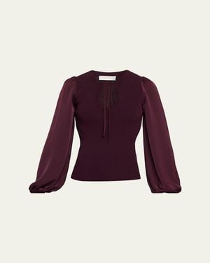 Ramy Brook Shelly Long-Sleeve Blouse - Purple