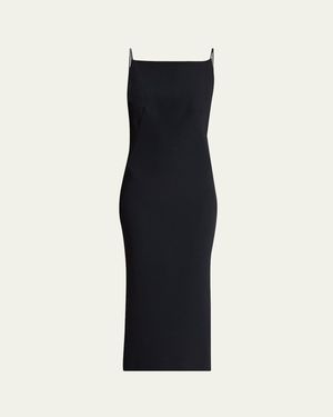 Givenchy Square-Neck Sleeveless Midi Dress - Blue