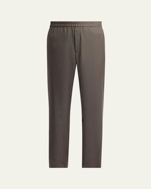 The Row Tosca Straight-Leg Wool-Silk Pants - Gray