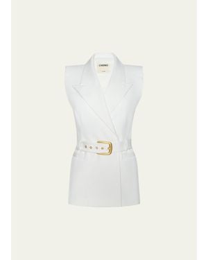 L'Agence Emerly Belted Vest - White