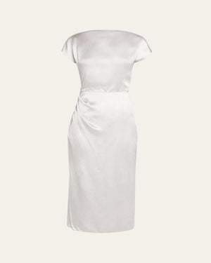 Giorgio Armani Satin Midi Dress - White