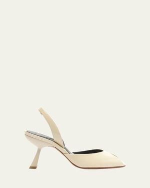 Alexandre Birman 85Mm Miranda Patent Leather Peep-Toe Pumps - Natural