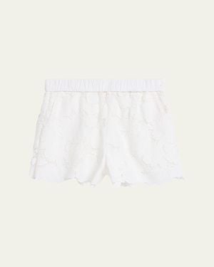 L'Agence Laina Eyelet Shorts - Natural