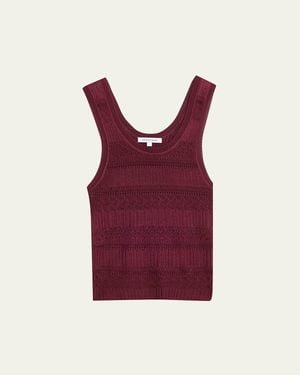 Veronica Beard Sandra Knit Tank Top - Red