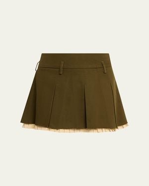 R13 Pleated Mini Skirt - Green