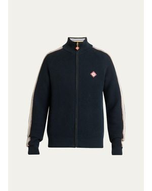 CASABLANCA Cafe Culture Wool Track Jacket - Blue