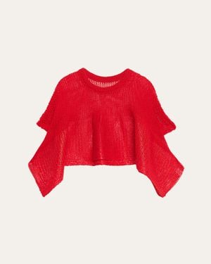 Issey Miyake Open-Knit Sleeveless Top - Red