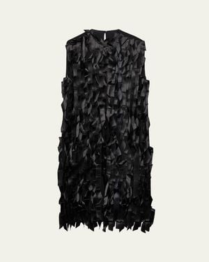 Prada Satin Bow Midi Dress - Black