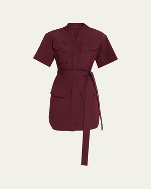 A.L.C. Quinn Short-Sleeve Twill Shirtdress - Red