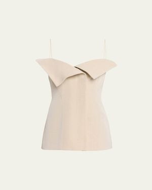 FFORME Eilwen Tailored Linen-Blend Sleeveless Top - Natural