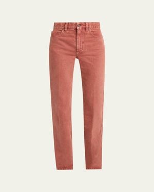 Chloé Mid-Rise Straight-Leg Denim Pants - Red