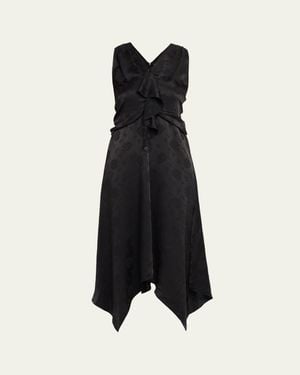 3.1 Phillip Lim Floral Silk Draped Midi Dress - Blue