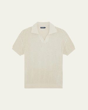 Frescobol Carioca Rino Chain Stitch Polo Shirt - White