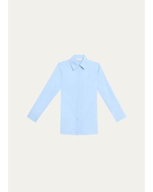 Gabriela Hearst Judie Cotton Poplin Button-Down Shirt - Blue