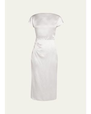 Giorgio Armani Satin Midi Dress - White