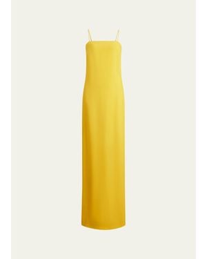 Ralph Lauren Demetrius Silk Cady Evening Dress - Yellow