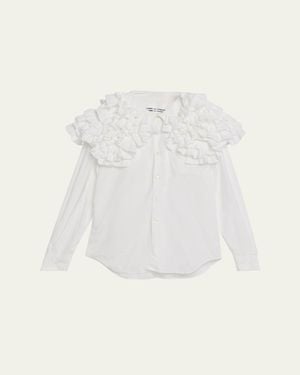 Comme des Garçons Ruffled Button-Front Blouse - White