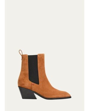 NODALETO 65Mm Suede Chelsea Booties - White