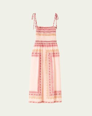 Alix Of Bohemia Kaia Smocked Blush Tile Dress - Pink