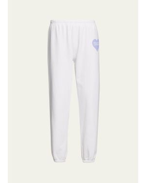 SPRWMN Logo Heart Fleece Sweatpants - White