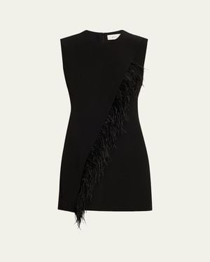 A.L.C. Beck Feather-Trim Mini Dress - Black