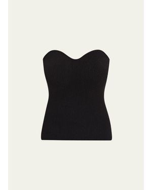 AEXAE Strapless Knit Top - Black