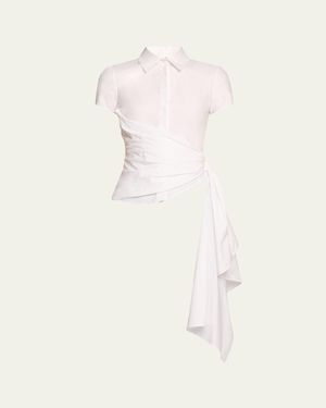 Blouse Oscar De La Renta En Coton Vert - Modèle à œillets - Tailles 8 à 12 - Neuf Avec étiquettes