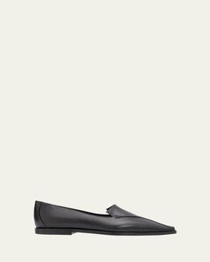 Manolo Blahnik Cleofelo Leather Flats - White