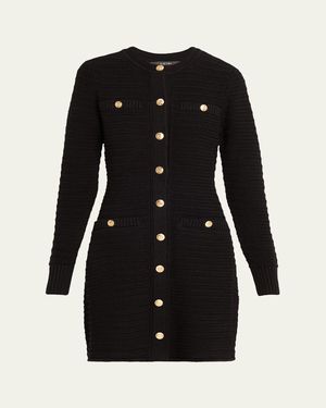 Toccin Darla Textured Knit Mini Dress - Black