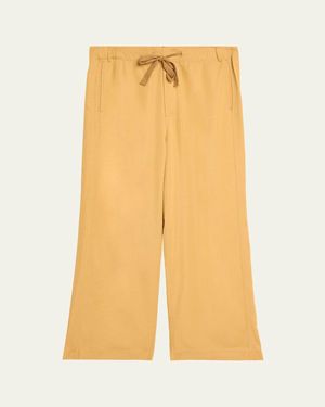 Sanderlak Viscose Wide-Leg Drawstring Pants - Yellow